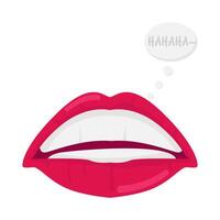 lips with laugh saying in speech bubble illustration vector