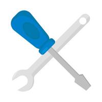 wrench tools with screwdriver illustration vector