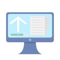 uploade file in computer illustration vector