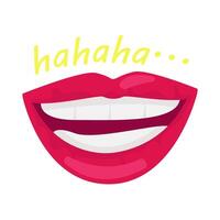 lips mouth with  laugh saying illustration vector