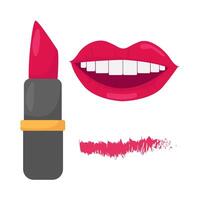 labios, lápiz labial con ensayador lápiz labial ilustración vector