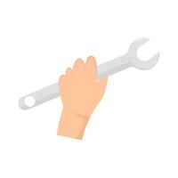 wrench tools in hand illustration vector