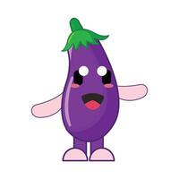 eggplant character illustration vector