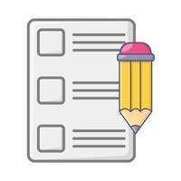 task with pencil illustration vector