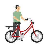 person with bicycle illustration vector