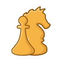 pawn chess with knight chess illustration vector