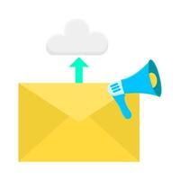 cloud, megaphone with mail illustration vector