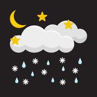 night rain with moon illustration vector