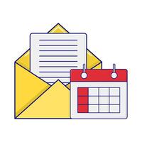 mail with calendar illustration vector