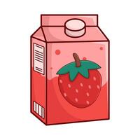 box strawberry juice illustration vector