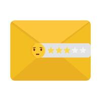 revisión estrella, emoji con correo ilustración vector
