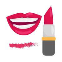 labios, lápiz labial con ensayador lápiz labial ilustración vector