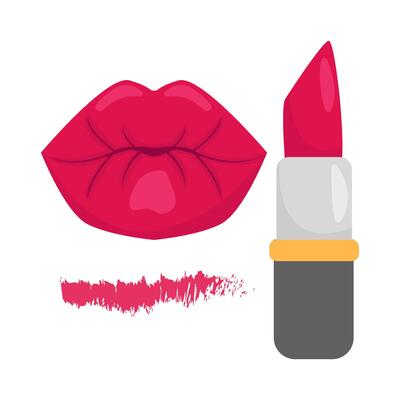 lips, lipstick with tester lipstick illustration