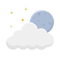 cloud moon with sparkle illustration vector