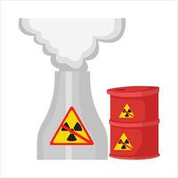 no radiation in drum with chimney no radiation illustration vector