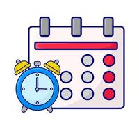 calendar with alarm clock time illustration vector