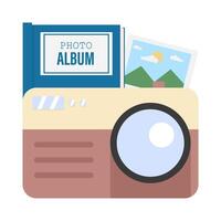 camera photo, picture with album book picture illustration vector