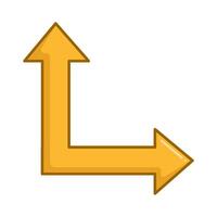 arrow to the right and up arrow  illustration vector