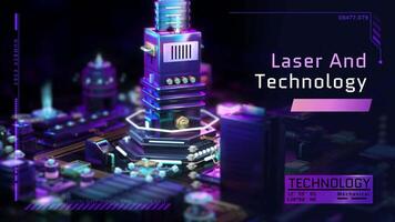 the laser and technology logo on a computer video