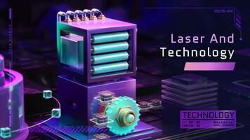 das Laser- und Technologie Logo auf ein Computer video