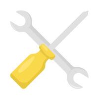 screwdriver with wrench tools illustration vector