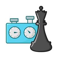 time with queen chess illustration vector