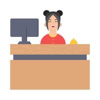 front desk  in table work illustration vector