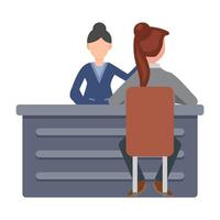 front desk in table work serve customers illustration vector