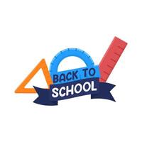 back to school text  with stationary illustration vector