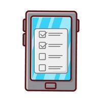 tarea lista en móvil teléfono ilustración vector