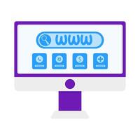 website in monitor with person illustration vector