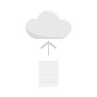 upload file with cloud data illustration vector