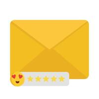 revisión estrella, emoji con correo ilustración vector