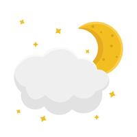 cloud moon with sparkle illustration vector