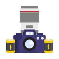 camera photo, battery with lens camera photo illustration vector