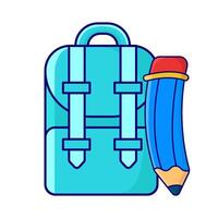backpack with pencil illustration vector