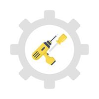 drill with screwdriver in setting illustration vector