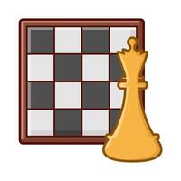 queen chess with board chess illustration vector