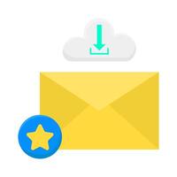 email, cloud  data with star illustration vector