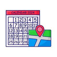 calendario con mapas ilustración vector