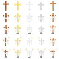 christian cross religious pack  illustration vector