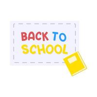 back to school text  with book illustration vector