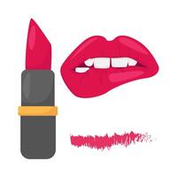 labios, lápiz labial con ensayador lápiz labial ilustración vector