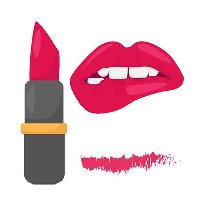 lips, lipstick with tester lipstick illustration