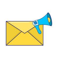 megaphone with email illustration vector