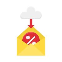 correo con nube ilustración vector