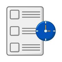 task paper with time illustration vector