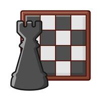 rook chess with board chess illustration vector