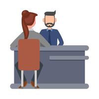 front desk in table work serve customers illustration vector