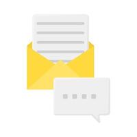 mail with speech bubble illustration vector